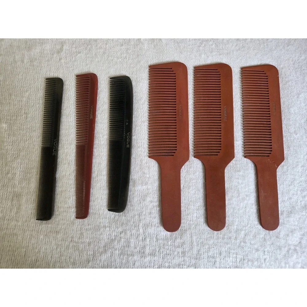 Vintage VOGUE Hard Rubber Combs – Lot of‎ 6 – Barber / Salon – MCM Colors